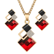 Load image into Gallery viewer, Women Crystal Pendants Necklace Earrings Sets freeshipping - Tyche Ace