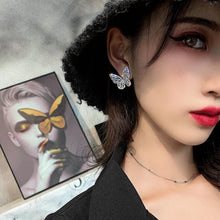 Load image into Gallery viewer, Women Cubic Zirconia Rhinestone Studded Smart Butterfly Earrings freeshipping - Tyche Ace