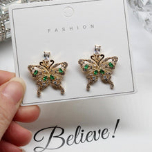 Load image into Gallery viewer, Women Cubic Zirconia Rhinestone Studded Smart Butterfly Earrings freeshipping - Tyche Ace