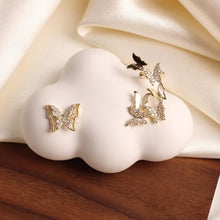 Load image into Gallery viewer, Women Cubic Zirconia Rhinestone Studded Smart Butterfly Earrings freeshipping - Tyche Ace