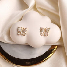 Load image into Gallery viewer, Women Cubic Zirconia Rhinestone Studded Smart Butterfly Earrings freeshipping - Tyche Ace