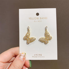Load image into Gallery viewer, Women Cubic Zirconia Rhinestone Studded Smart Butterfly Earrings freeshipping - Tyche Ace