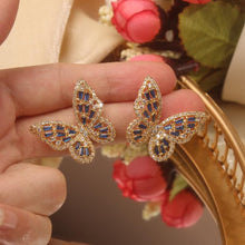 Load image into Gallery viewer, Women Cubic Zirconia Rhinestone Studded Smart Butterfly Earrings freeshipping - Tyche Ace