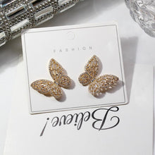 Load image into Gallery viewer, Women Cubic Zirconia Rhinestone Studded Smart Butterfly Earrings freeshipping - Tyche Ace