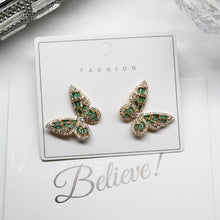 Load image into Gallery viewer, Women Cubic Zirconia Rhinestone Studded Smart Butterfly Earrings freeshipping - Tyche Ace