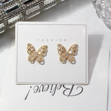 Load image into Gallery viewer, Women Cubic Zirconia Rhinestone Studded Smart Butterfly Earrings freeshipping - Tyche Ace