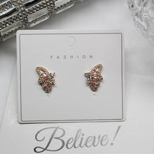 Load image into Gallery viewer, Women Cubic Zirconia Rhinestone Studded Smart Butterfly Earrings freeshipping - Tyche Ace