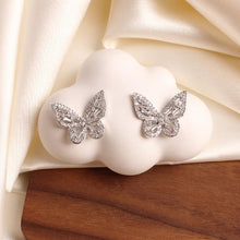 Load image into Gallery viewer, Women Cubic Zirconia Rhinestone Studded Smart Butterfly Earrings freeshipping - Tyche Ace