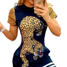 Load image into Gallery viewer, Women Elegant Casual Tiger Print Short Sleeve Mini  Dress freeshipping - Tyche Ace