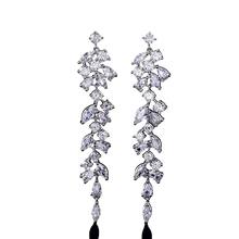 Load image into Gallery viewer, Women Elegant Crystal Leaf Long Drop Earrings freeshipping - Tyche Ace