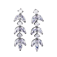 Load image into Gallery viewer, Women Elegant Crystal Leaf Long Drop Earrings freeshipping - Tyche Ace