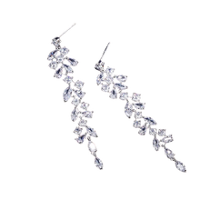 Load image into Gallery viewer, Women Elegant Crystal Leaf Long Drop Earrings freeshipping - Tyche Ace