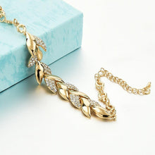 Load image into Gallery viewer, Women Elegant Gold Plated Rhinestone Leaves Chain Bangle freeshipping - Tyche Ace