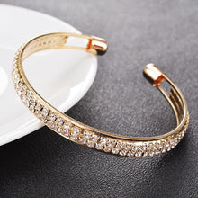 Load image into Gallery viewer, Women Elegant Gold Plated Rhinestone Leaves Chain Bangle freeshipping - Tyche Ace