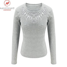 Load image into Gallery viewer, Women Elegant Slim Cut Patchwork Hollow Out Rhinestone Design Tops freeshipping - Tyche Ace