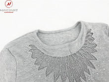 Load image into Gallery viewer, Women Elegant Slim Cut Patchwork Hollow Out Rhinestone Design Tops freeshipping - Tyche Ace