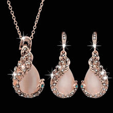 Load image into Gallery viewer, Women Elegant Waterdrop Rhinestone Pendant Necklace Earrings Set freeshipping - Tyche Ace