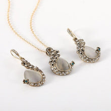 Load image into Gallery viewer, Women Elegant Waterdrop Rhinestone Pendant Necklace Earrings Set freeshipping - Tyche Ace