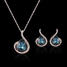 Load image into Gallery viewer, Women Elegant Waterdrop Rhinestone Pendant Necklace Earrings Set freeshipping - Tyche Ace