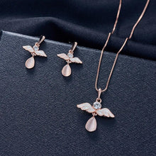 Load image into Gallery viewer, Women Elegant Waterdrop Rhinestone Pendant Necklace Earrings Set freeshipping - Tyche Ace
