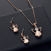 Load image into Gallery viewer, Women Elegant Waterdrop Rhinestone Pendant Necklace Earrings Set freeshipping - Tyche Ace