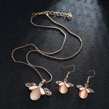 Load image into Gallery viewer, Women Elegant Waterdrop Rhinestone Pendant Necklace Earrings Set freeshipping - Tyche Ace