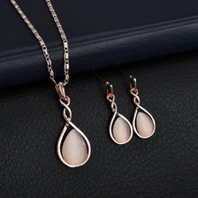 Load image into Gallery viewer, Women Elegant Waterdrop Rhinestone Pendant Necklace Earrings Set freeshipping - Tyche Ace