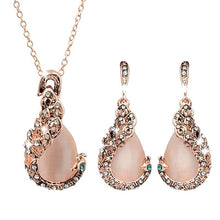 Load image into Gallery viewer, Women Elegant Waterdrop Rhinestone Pendant Necklace Earrings Set freeshipping - Tyche Ace