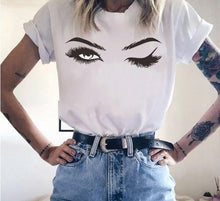 Load image into Gallery viewer, Women Eyelashes Print Art T Graphic Shirt freeshipping - Tyche Ace