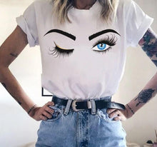 Load image into Gallery viewer, Women Eyelashes Print Art T Graphic Shirt freeshipping - Tyche Ace