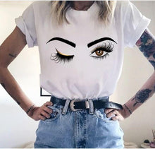 Load image into Gallery viewer, Women Eyelashes Print Art T Graphic Shirt freeshipping - Tyche Ace