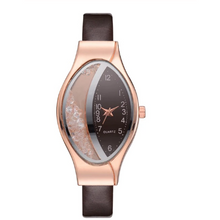 Load image into Gallery viewer, Women Fashion Luxury Leather Strap Ellipse Rhinestone Watch freeshipping - Tyche Ace
