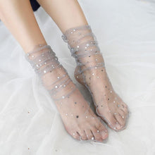 Load image into Gallery viewer, Women Fashion Star Moon Tulle Transparent Ultra-Thin Chiffon Socks freeshipping - Tyche Ace