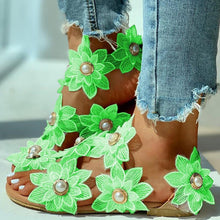 Load image into Gallery viewer, Women Flower Design Flat Bohemian Casual Beach Sandals freeshipping - Tyche Ace