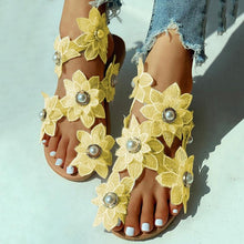 Load image into Gallery viewer, Women Flower Design Flat Bohemian Casual Beach Sandals freeshipping - Tyche Ace