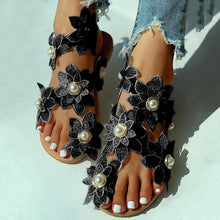 Load image into Gallery viewer, Women Flower Design Flat Bohemian Casual Beach Sandals freeshipping - Tyche Ace