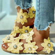 Load image into Gallery viewer, Women Flower Design Flat Bohemian Casual Beach Sandals freeshipping - Tyche Ace