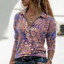 Load image into Gallery viewer, Women  Geometric Long Sleeve  V-Neck Casual Sweat Shirts freeshipping - Tyche Ace