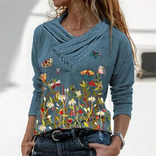 Load image into Gallery viewer, Women  Geometric Long Sleeve  V-Neck Casual Sweat Shirts freeshipping - Tyche Ace