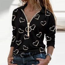 Load image into Gallery viewer, Women  Geometric Long Sleeve  V-Neck Casual Sweat Shirts freeshipping - Tyche Ace