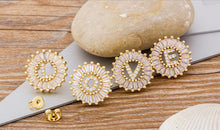 Load image into Gallery viewer, Women Gold Plated Initial Letter Stud Earrings freeshipping - Tyche Ace