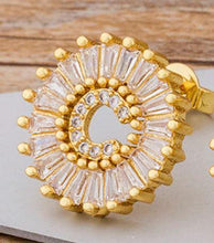 Load image into Gallery viewer, Women Gold Plated Initial Letter Stud Earrings freeshipping - Tyche Ace