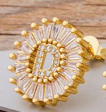 Load image into Gallery viewer, Women Gold Plated Initial Letter Stud Earrings freeshipping - Tyche Ace