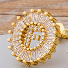 Load image into Gallery viewer, Women Gold Plated Initial Letter Stud Earrings freeshipping - Tyche Ace