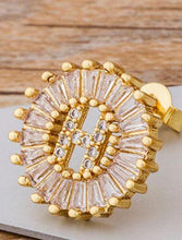 Load image into Gallery viewer, Women Gold Plated Initial Letter Stud Earrings freeshipping - Tyche Ace
