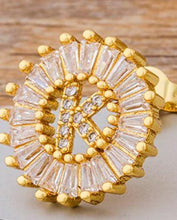 Load image into Gallery viewer, Women Gold Plated Initial Letter Stud Earrings freeshipping - Tyche Ace