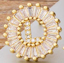 Load image into Gallery viewer, Women Gold Plated Initial Letter Stud Earrings freeshipping - Tyche Ace