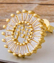 Load image into Gallery viewer, Women Gold Plated Initial Letter Stud Earrings freeshipping - Tyche Ace