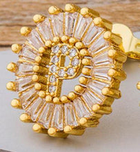 Load image into Gallery viewer, Women Gold Plated Initial Letter Stud Earrings freeshipping - Tyche Ace