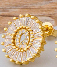 Load image into Gallery viewer, Women Gold Plated Initial Letter Stud Earrings freeshipping - Tyche Ace